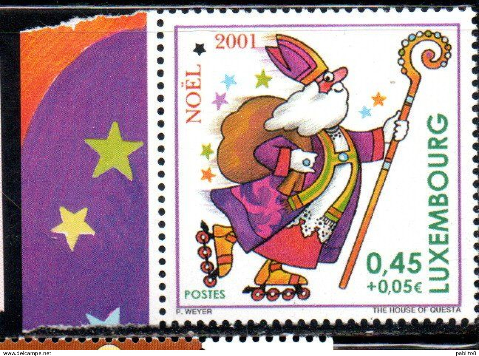 LUXEMBOURG LUSSEMBURGO 2001 CHRISTMAS NATALE NOEL WEIHNACHTEN NAVIDAD 0.45 + 0.05€ MNH - Neufs