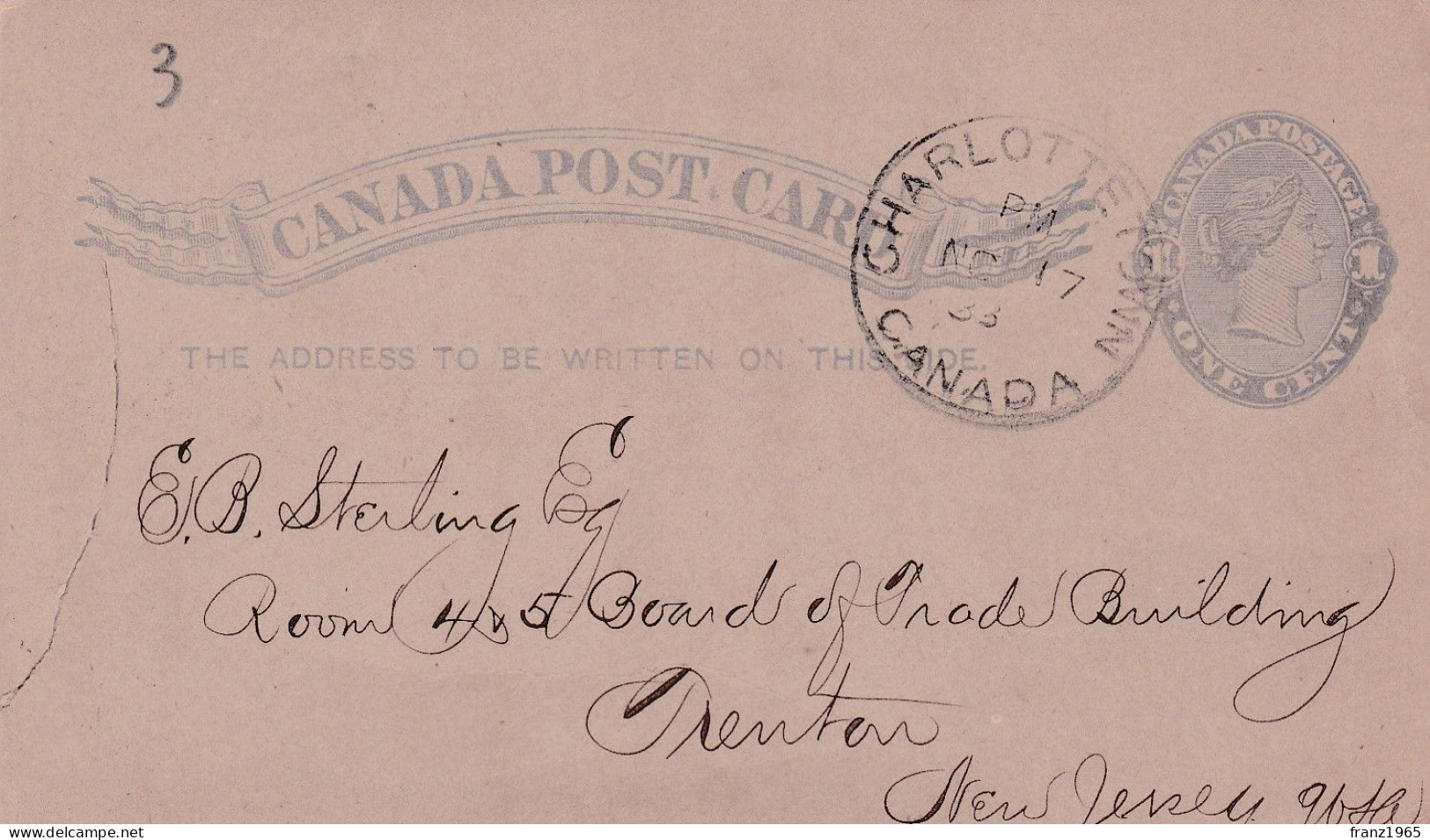 From Canada To USA - 1888 (Charlottentown) - Brieven En Documenten