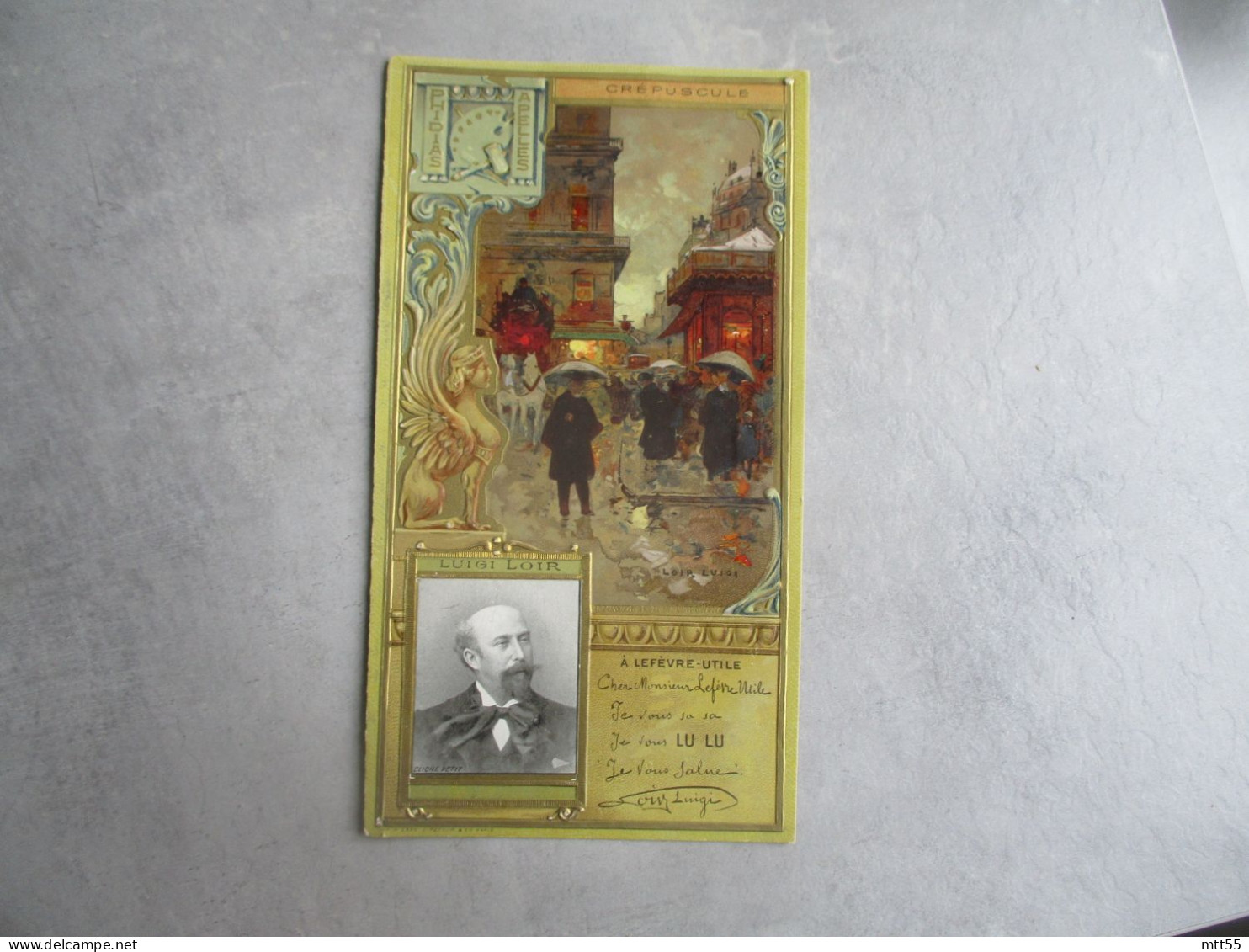 LU LEFEVRE UTILE CHROMO ART DECO LUIGI LOIR CREPUSCULE - Lu