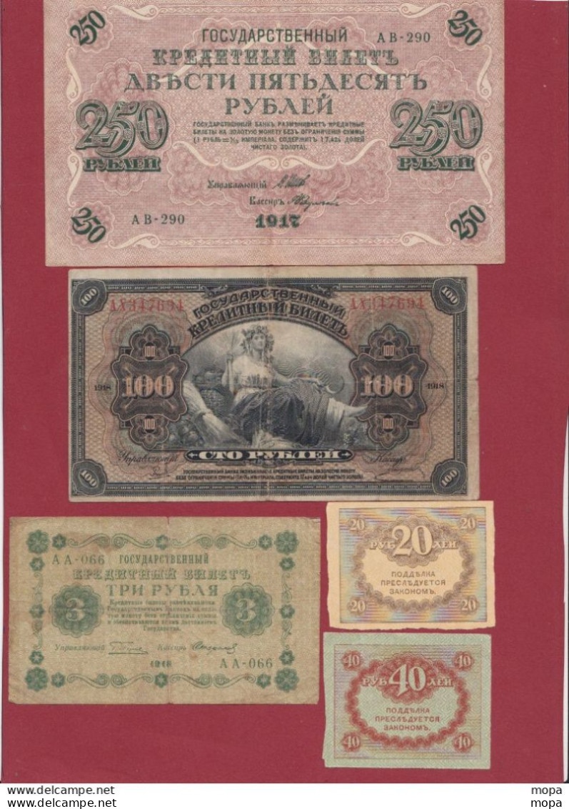 Russie 6 Billets (100 Roubles 1918 --TRES RARE FORTE COTE) Dans L 'état - Rusia