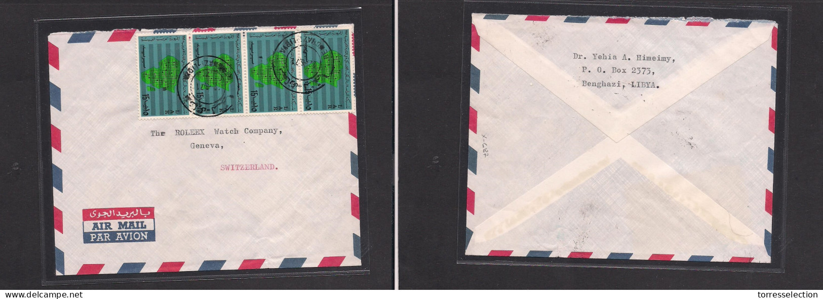 LIBIA. Libia - Cover - 1971 Benghazi To Switz Rolex Co. Air Fkd Env. Easy Deal. - Libye