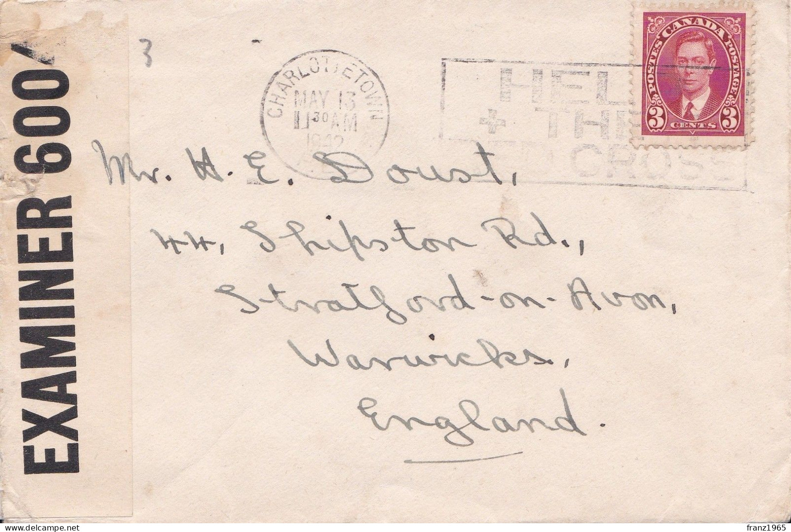 From Canada To UK - 1942 - Lettres & Documents