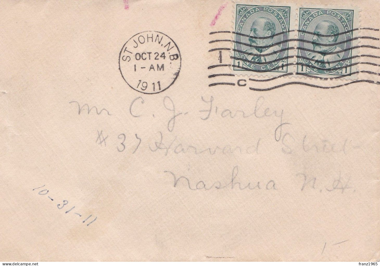 From Canada To USA - 1911 - Lettres & Documents