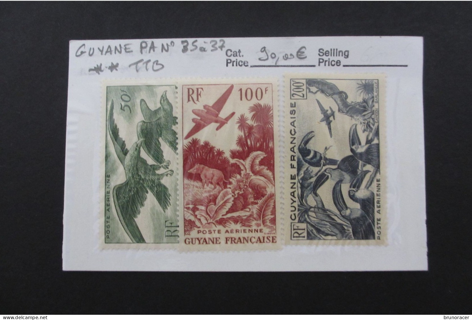 GUYANE POSTE AERIENNE N°35 à 37 NEUF** TTB COTE 90 EUROS VOIR SCANS - Airmail