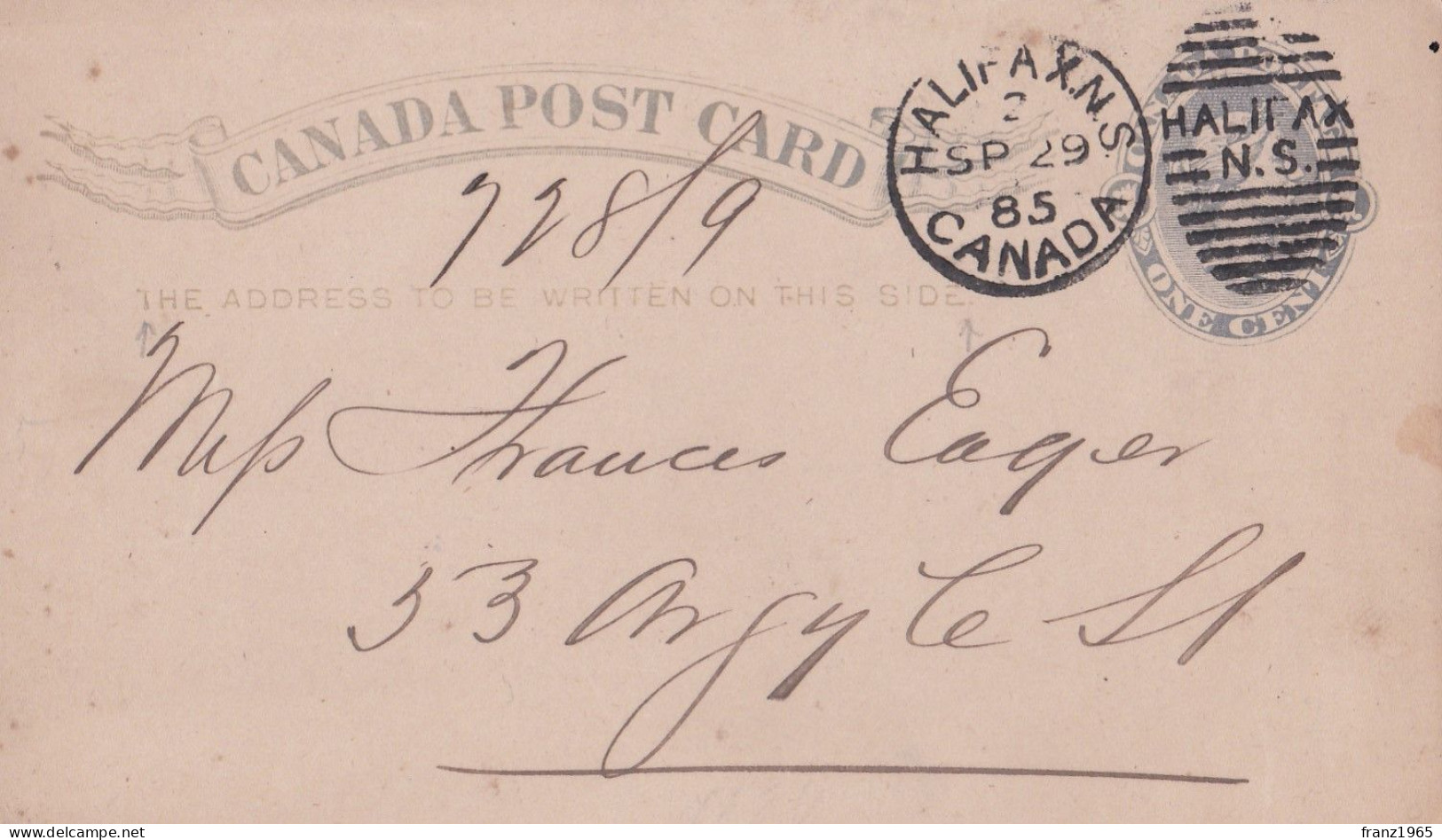 Post Card - Halifax 1885 - Briefe U. Dokumente