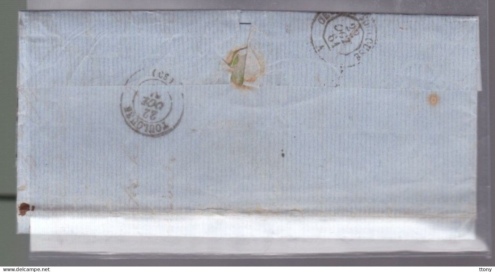 Un Timbre N° 14 Napoléon III   Sur Lettre  Destination  Toulouse    1861 - 1853-1860 Napoleon III