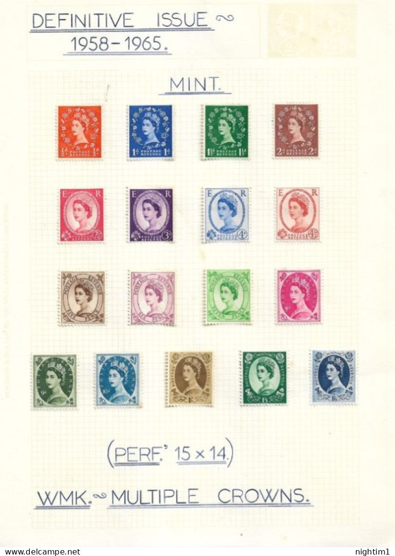 GREAT BRITAIN COLLECTION.  ELIZABETH DEFINITIVES 1958-1965. MOUNTED MINT. - Unused Stamps