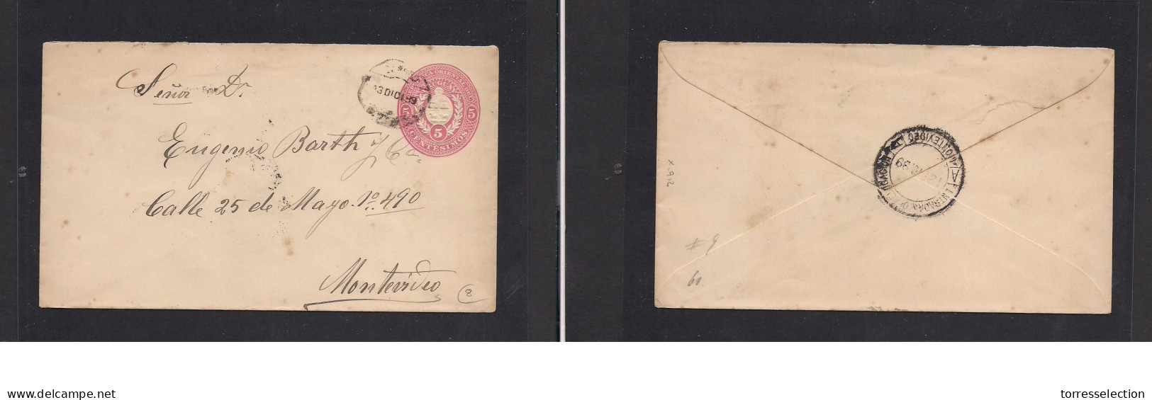 URUGUAY. Uruguay - Cover - 1899 Salto To Mont Early Stat Env, Fine Used. Easy Deal. - Uruguay