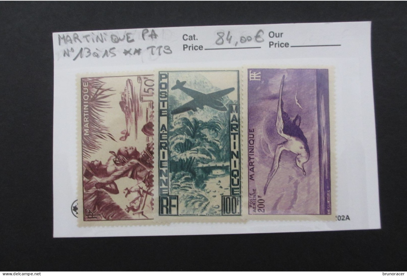 MARTINIQUE POSTE AERIENNE N°13 à 15 NEUF** TTB COTE 84 EUROS VOIR SCANS - Airmail