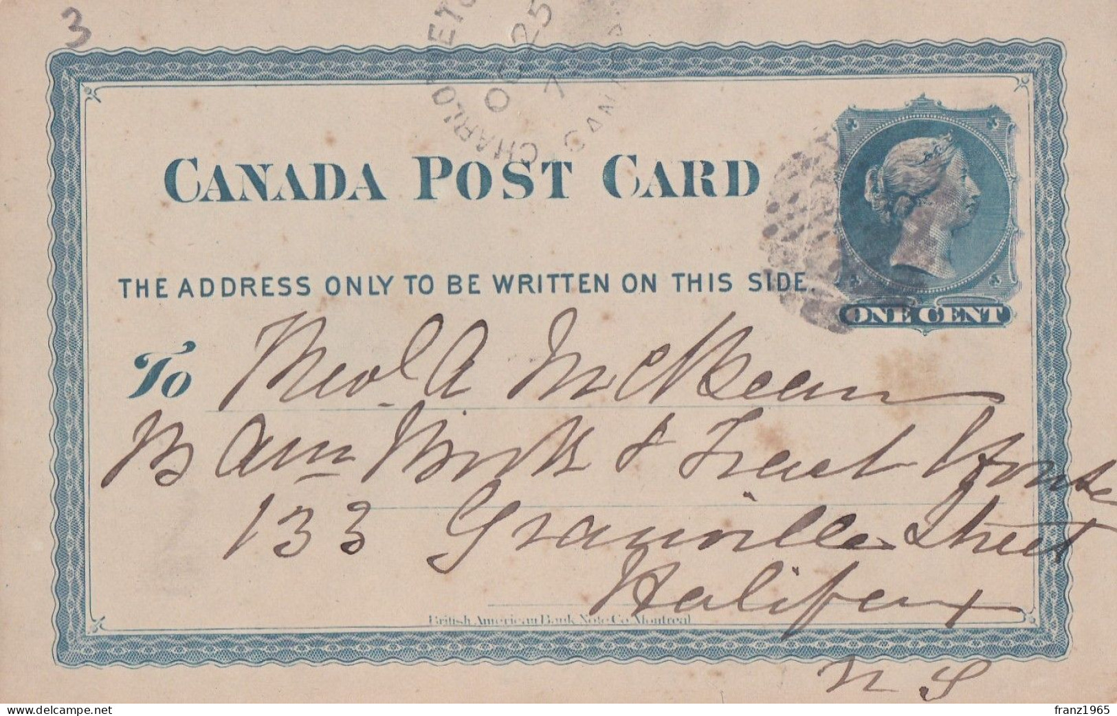 Post Card - Halifax - 1879 - Lettres & Documents