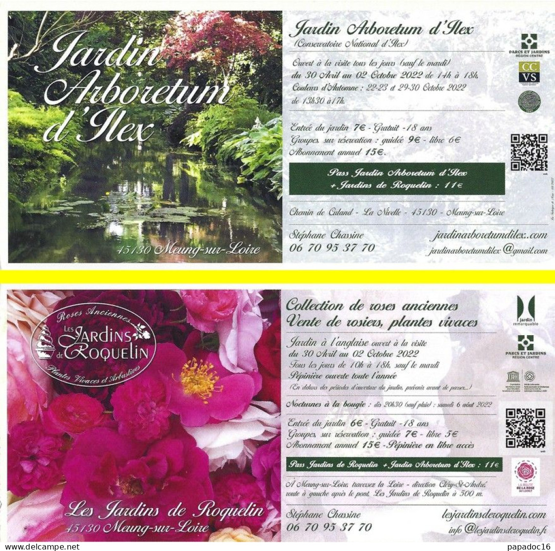 Flyer - Jardin Arboretum D'Ilex / Les Jardins De Roquelin - Meung-sur-Loire (2022) - Pubblicitari