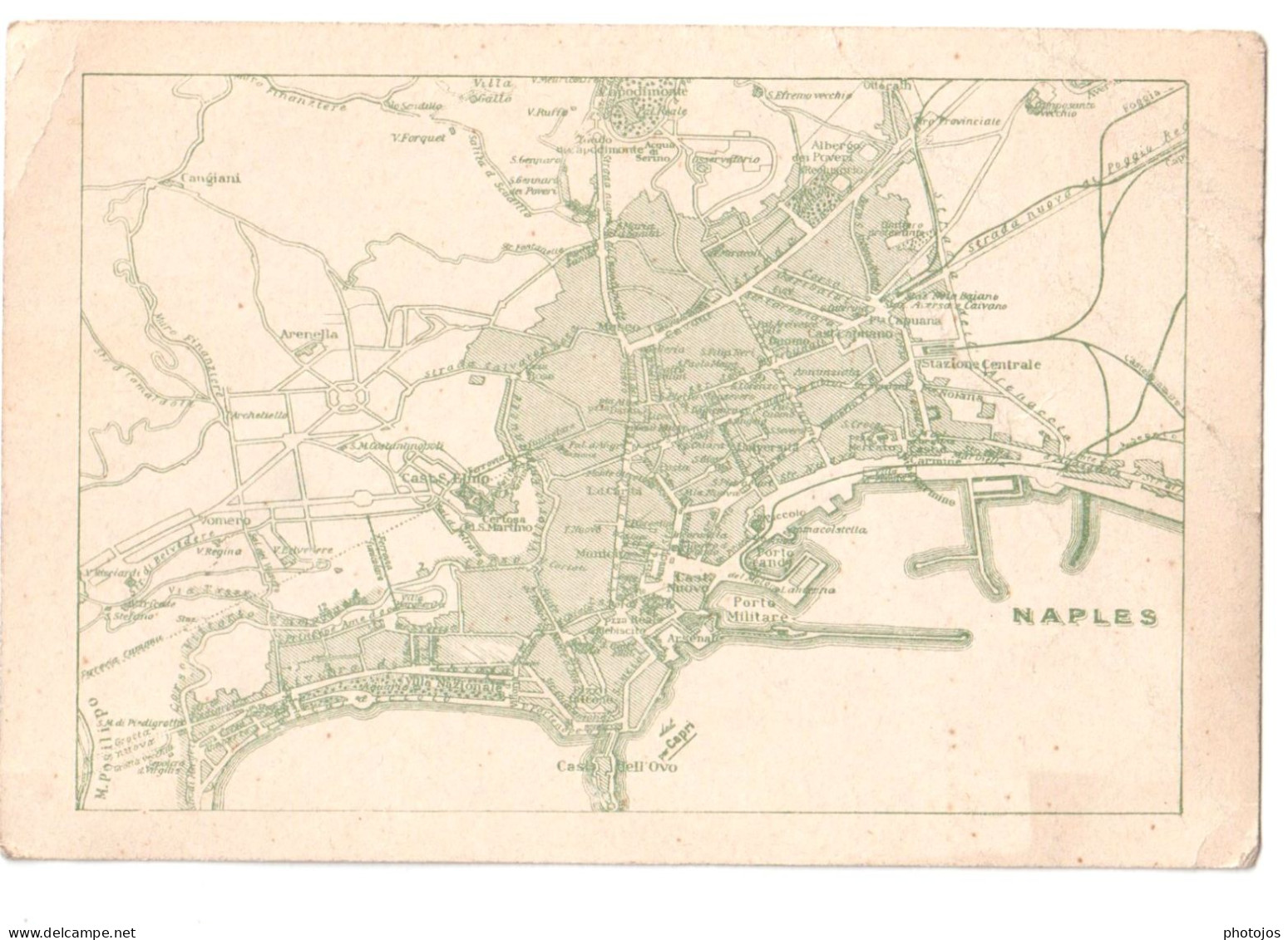 Carte Publicité Commerciale  RARE Litho  Hotel Milan & Schweizerhof   Napoli (Italie)    Plan Au Dos - Pubblicitari