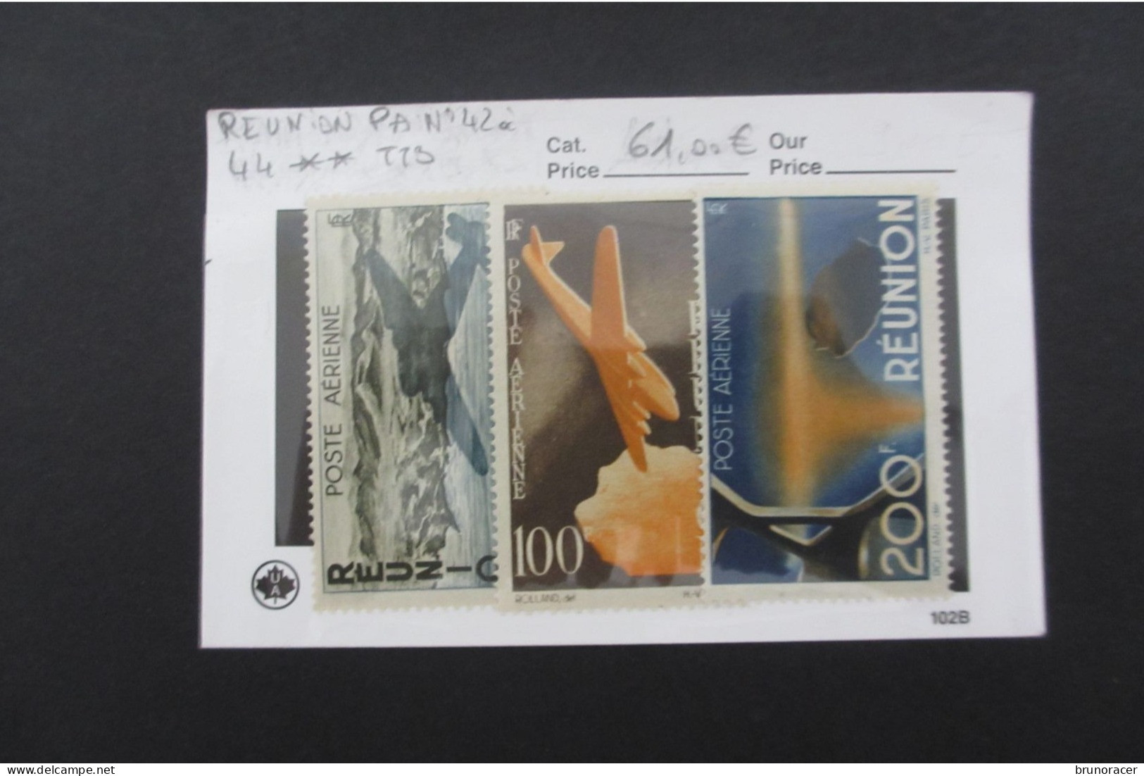 REUNION POSTE AERIENNE N°42 à 44 NEUF** TTB COTE 61 EUROS VOIR SCANS - Airmail