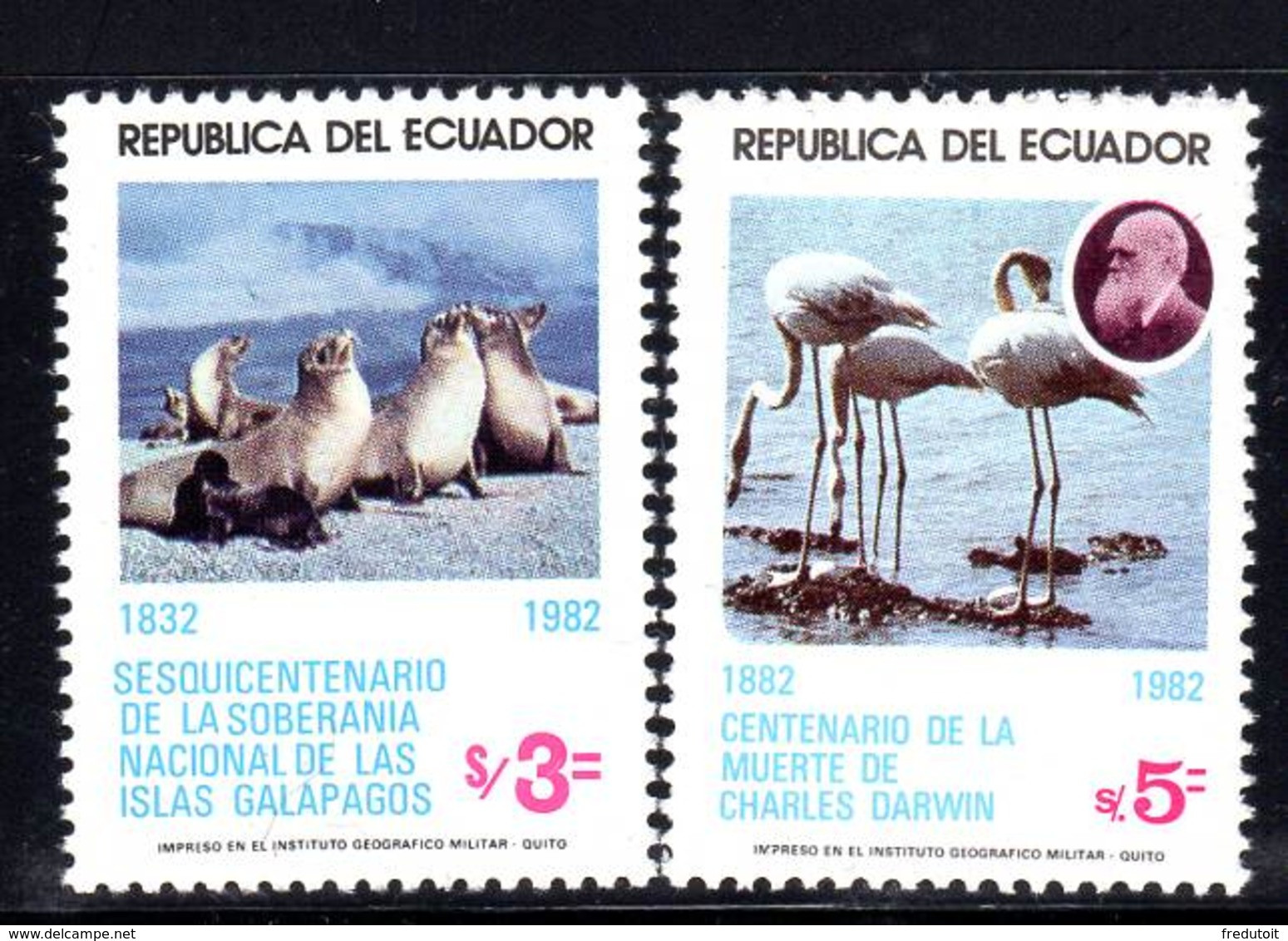 EQUATEUR - N°1031/2  ** (1983) C.Darwin - Equateur