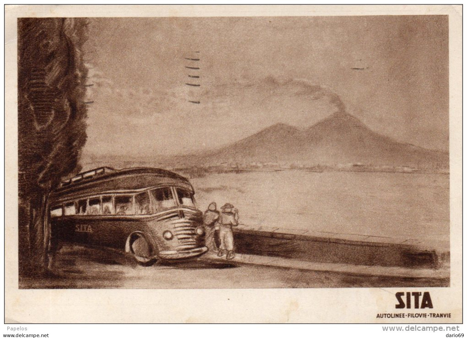 1945 CARTOLINA SITA AUTOLINEE - Autobús & Autocar