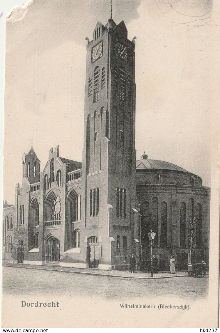 Dordrecht Wilhelminakerk Bleekerdijk Levendig Melkbussen Op Kar ±1905    4744 - Dordrecht