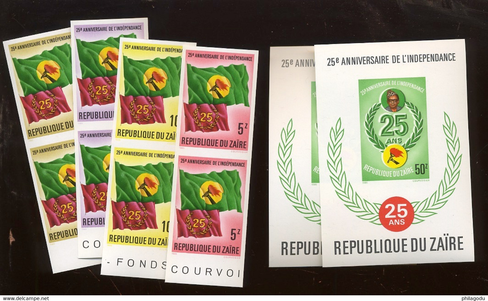 1286-1289 NON Dentelés. Ongetand 1985  Indépendance. Drapeau Flag ** 2 Séries Et 2 Blocs  61** - Unused Stamps