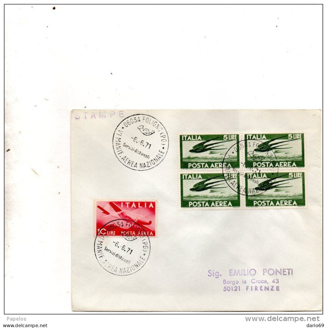 1971 FOLIGNO MANIFESTAZIONE AEREA NAZIONALE - Airmail