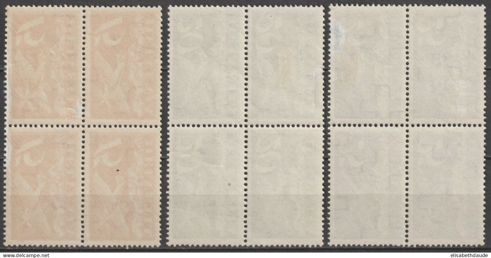 1923 - YVERT N°3/5 BLOCS DE 4 **/* MNH/MH - - Unused Stamps