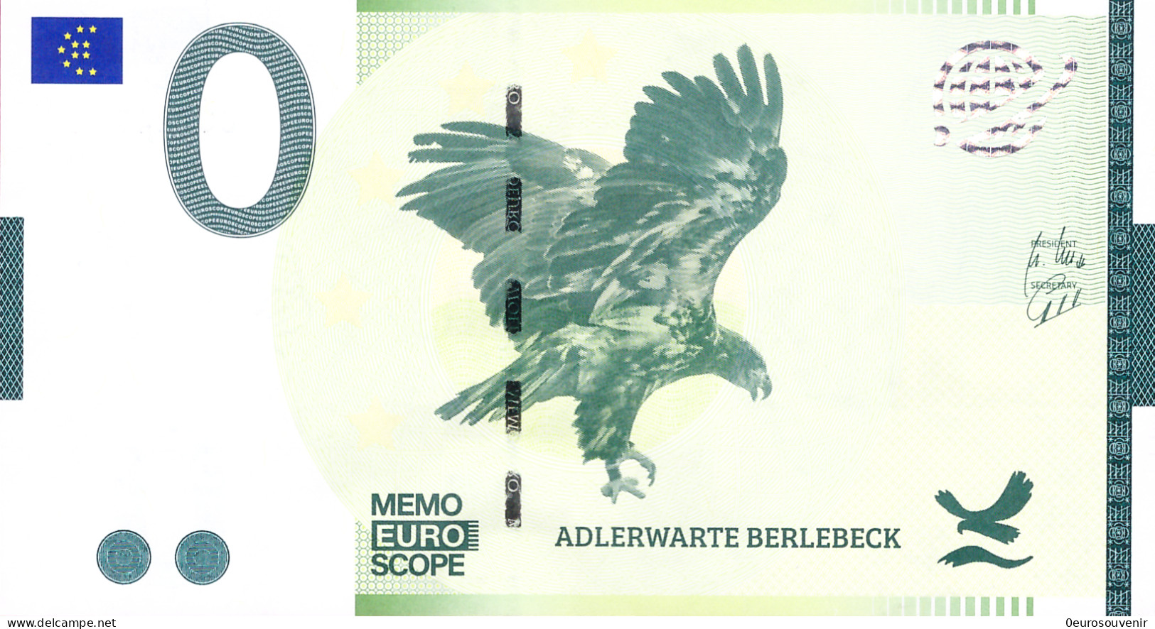 MEMO 0-Euro EAAB 126/2 ADLERWARTE BERLEBECK - Privatentwürfe