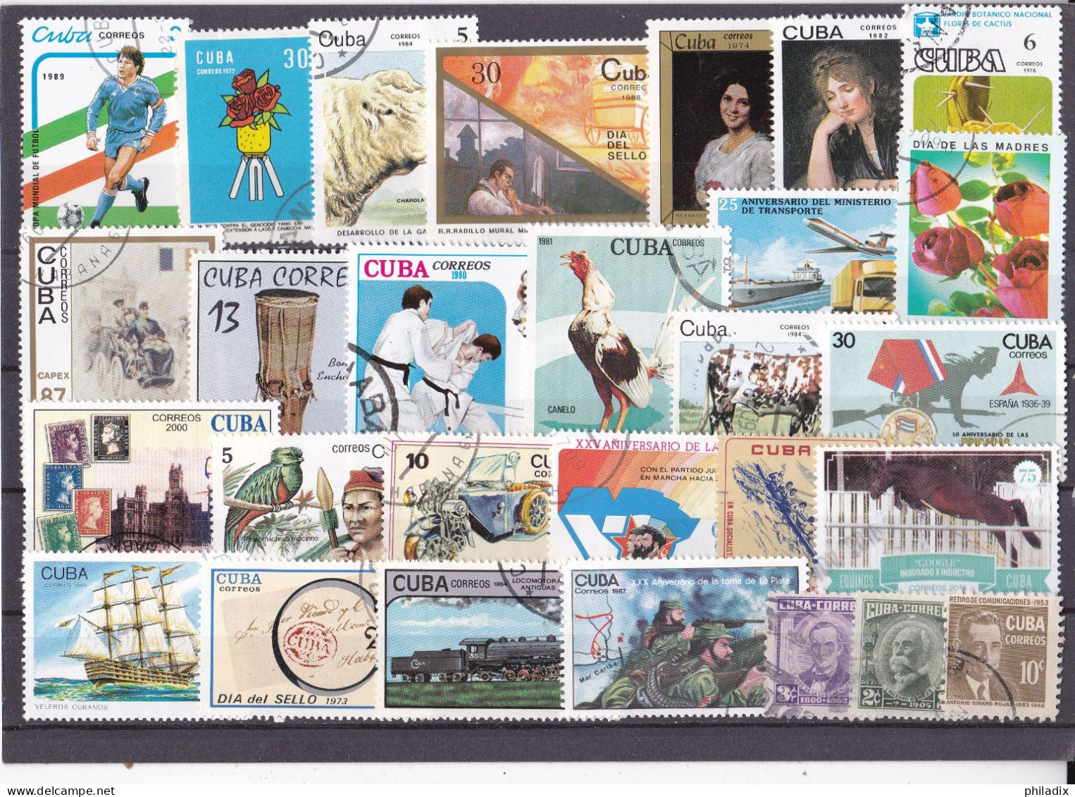 # Kuba Lot Von 28 Diversen Marken Various-Diverses Stamps O/used (R1-12/2) - Colecciones & Series