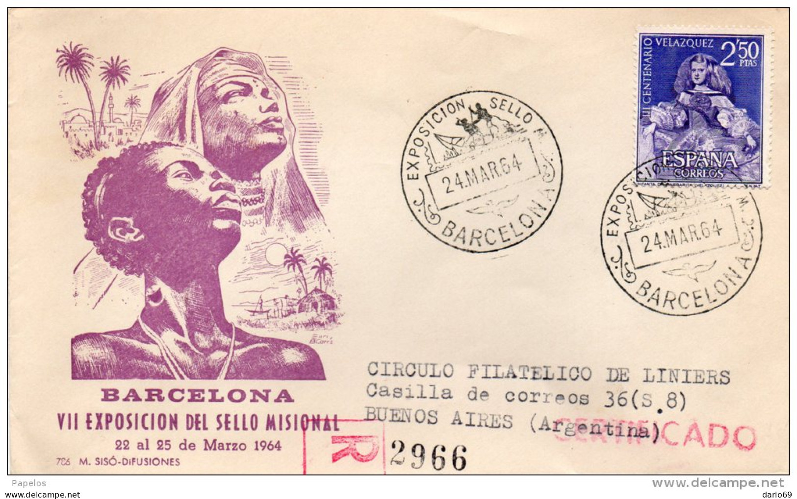 1964   LETTERA BARCELLONA - FDC