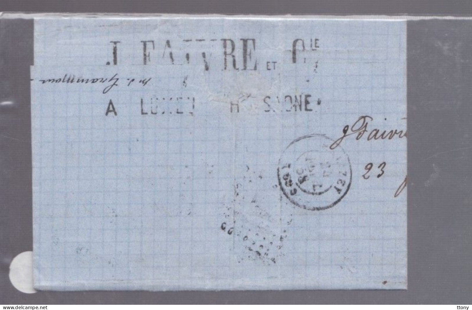 Un Timbre N° 14 Napoléon III     20 C   Bleu  Sur Lettre    Pour  Mélisey     1858 - 1853-1860 Napoleon III