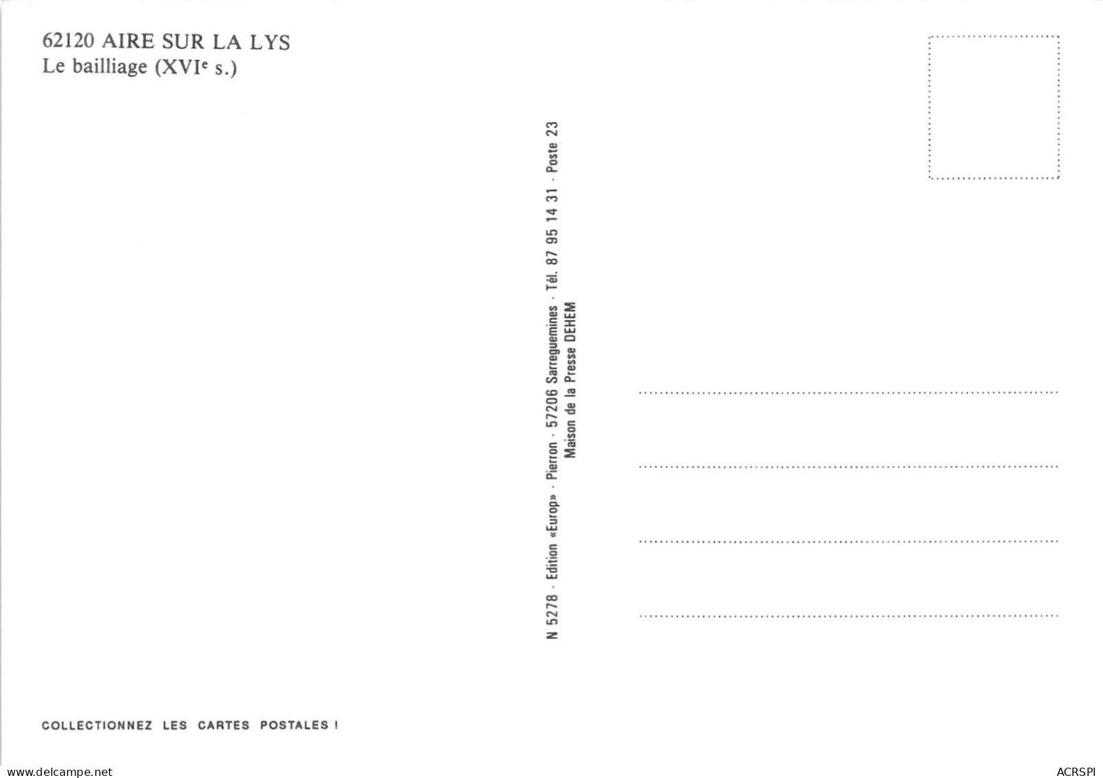 AIRE SUR LA LYS Le Bailliage XVIe S 27(scan Recto-verso) MA801 - Aire Sur La Lys