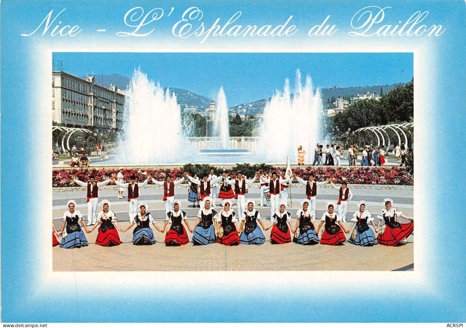 NICE Les Nouveaux Jardins Danse Du Groupe Folklorique LOU CAIREU NICART L Esplanade Du Paillon 3(scan Recto-verso) MA817 - Parques, Jardines