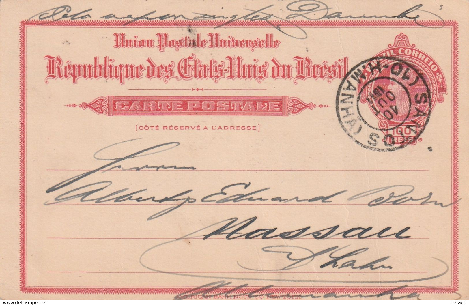 Brésil Entier Postal Santos Pour L'Allemagne 1911 - Ganzsachen