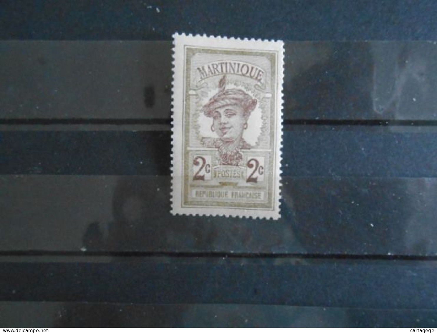 MARTINIQUE YT 62 MARTINIQUAISE 2c. Olive* - Unused Stamps