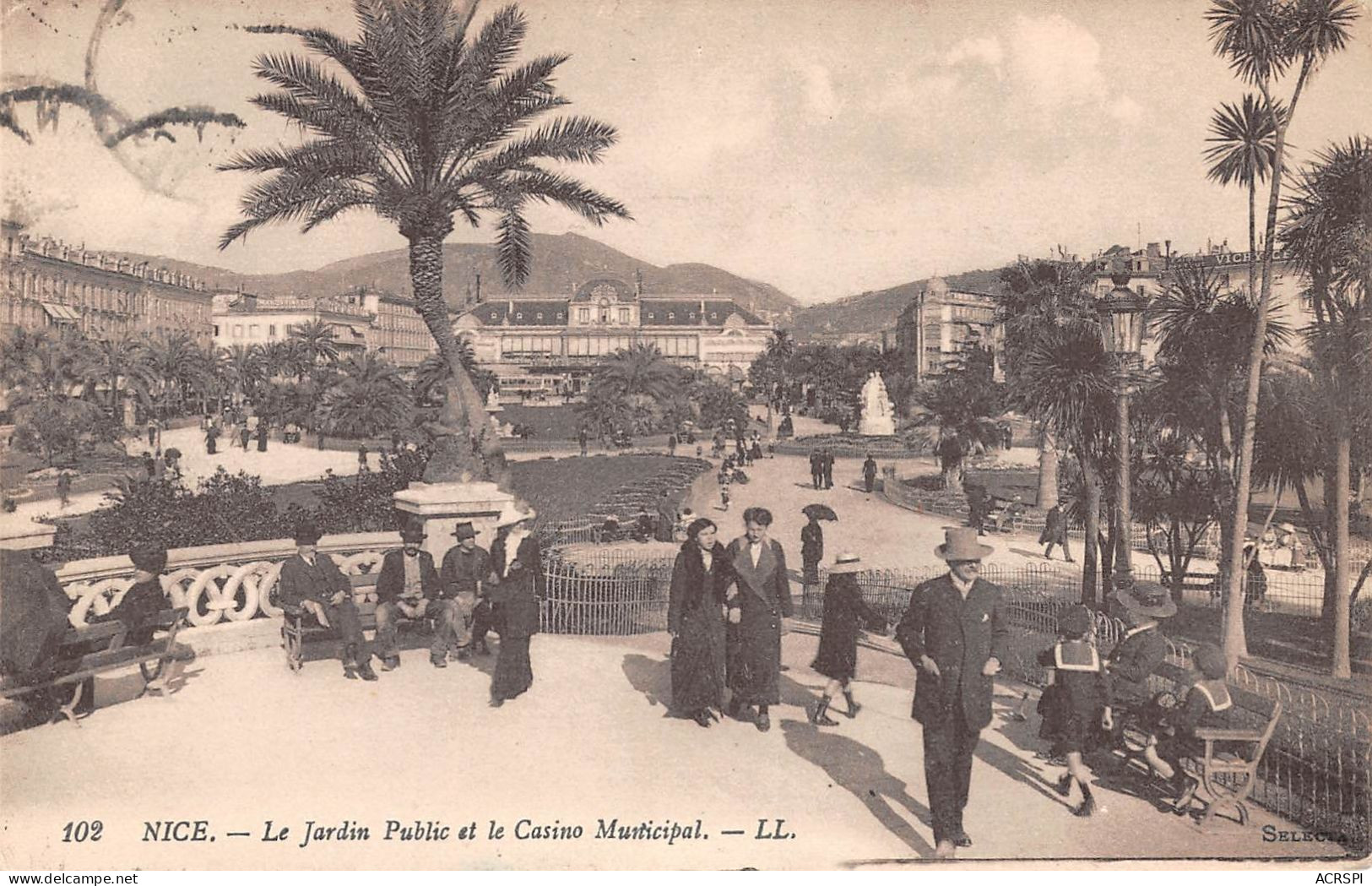 NICE Le Jardin Public Et Le Casino Municipal 9(scan Recto-verso) MA838 - Parques, Jardines