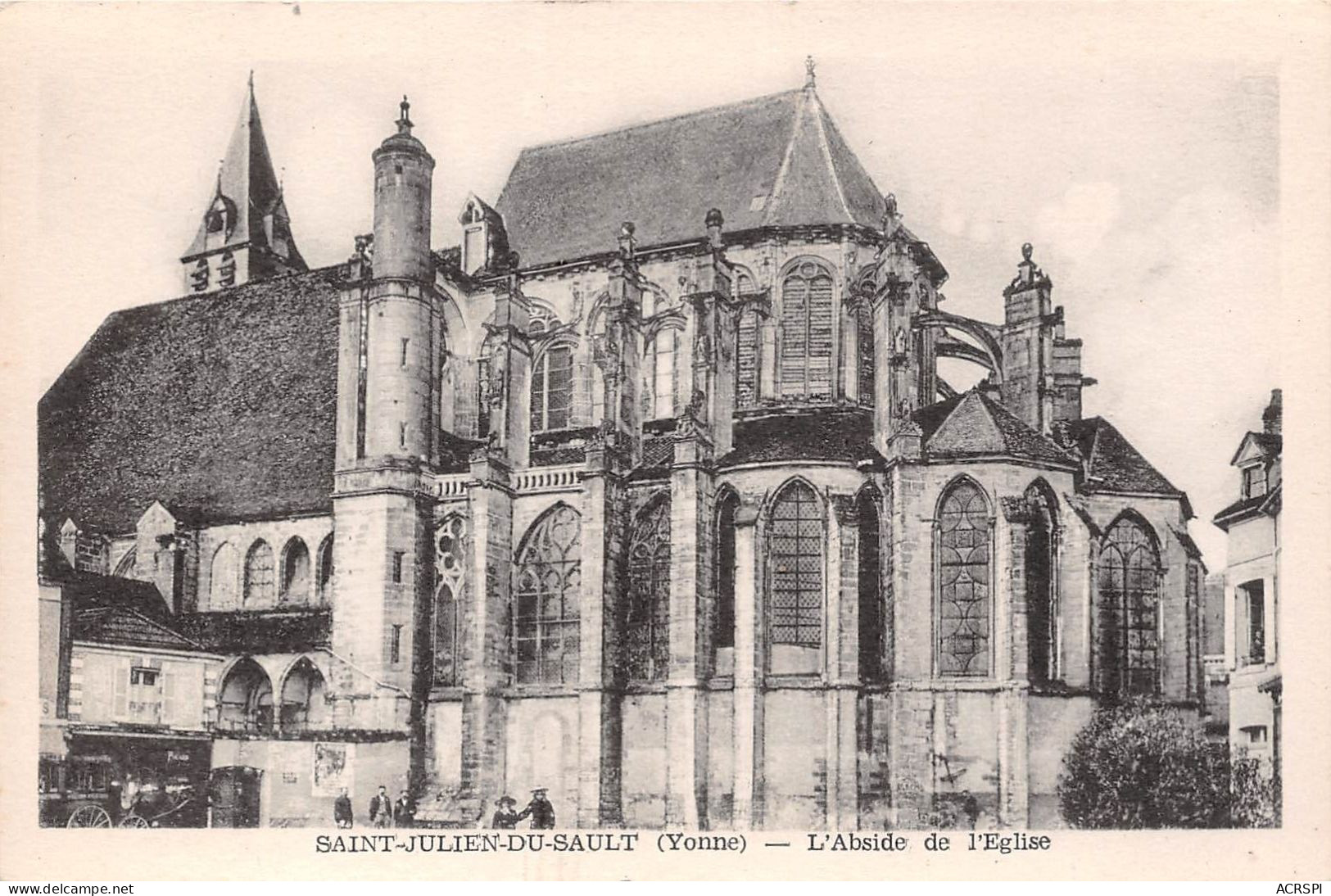 SAINT JULIEN DU SAULT L Abside De L Eglise 1(scan Recto-verso) MA857 - Saint Julien Du Sault