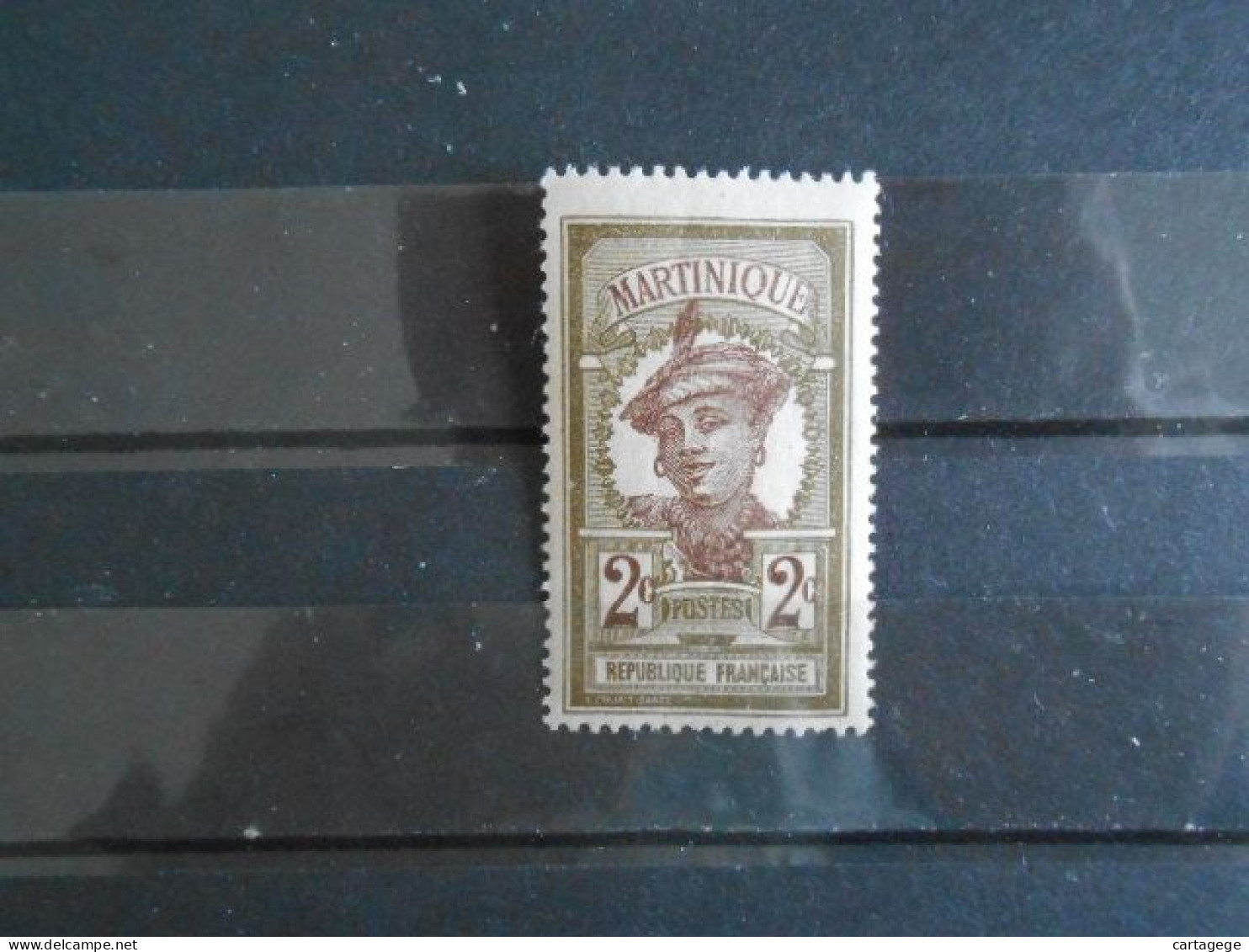 MARTINIQUE YT 62 MARTINIQUAISE 2c. Olive* - Unused Stamps