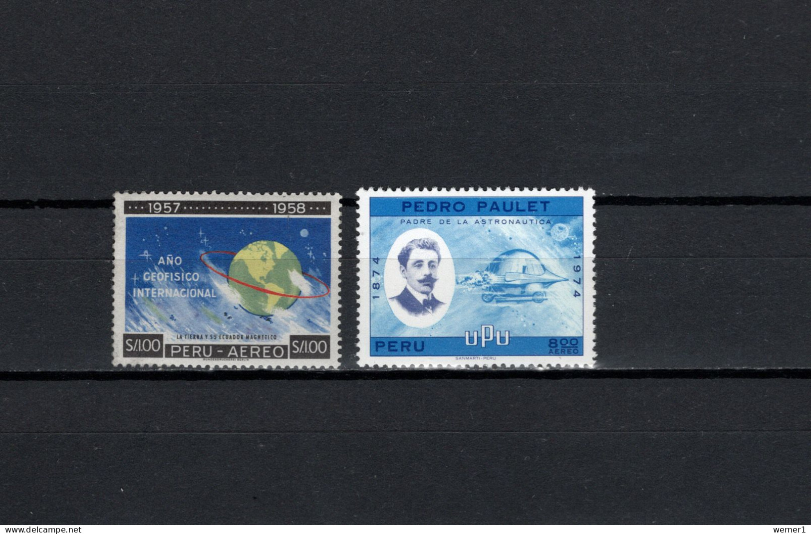 Peru 1961/1974 Space, Int. Geophysical Year, UPU Centenary 2 Stamps MNH - América Del Sur