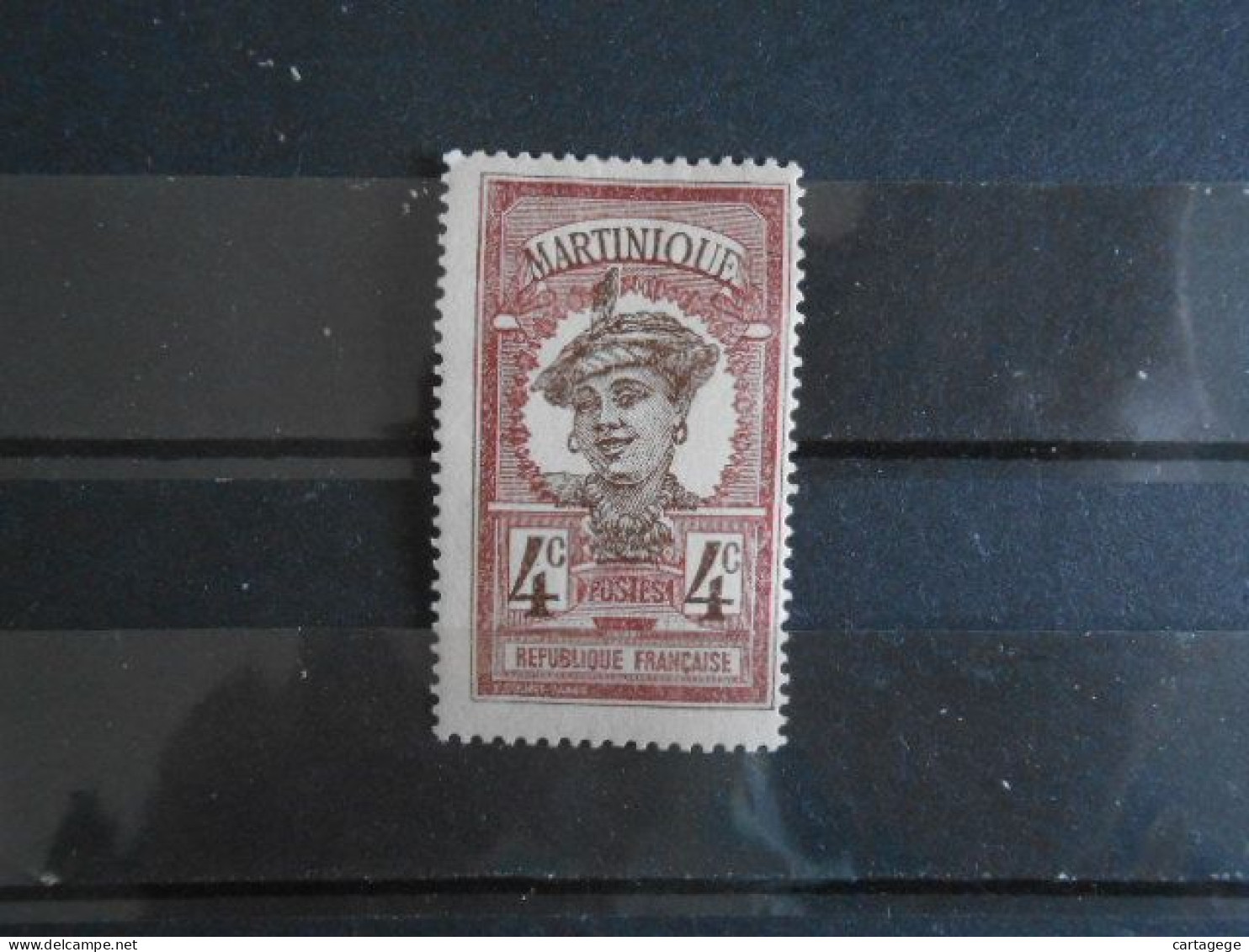 MARTINIQUE YT 63 MARTINIQUAISE 4c. Gris-lilas* - Unused Stamps