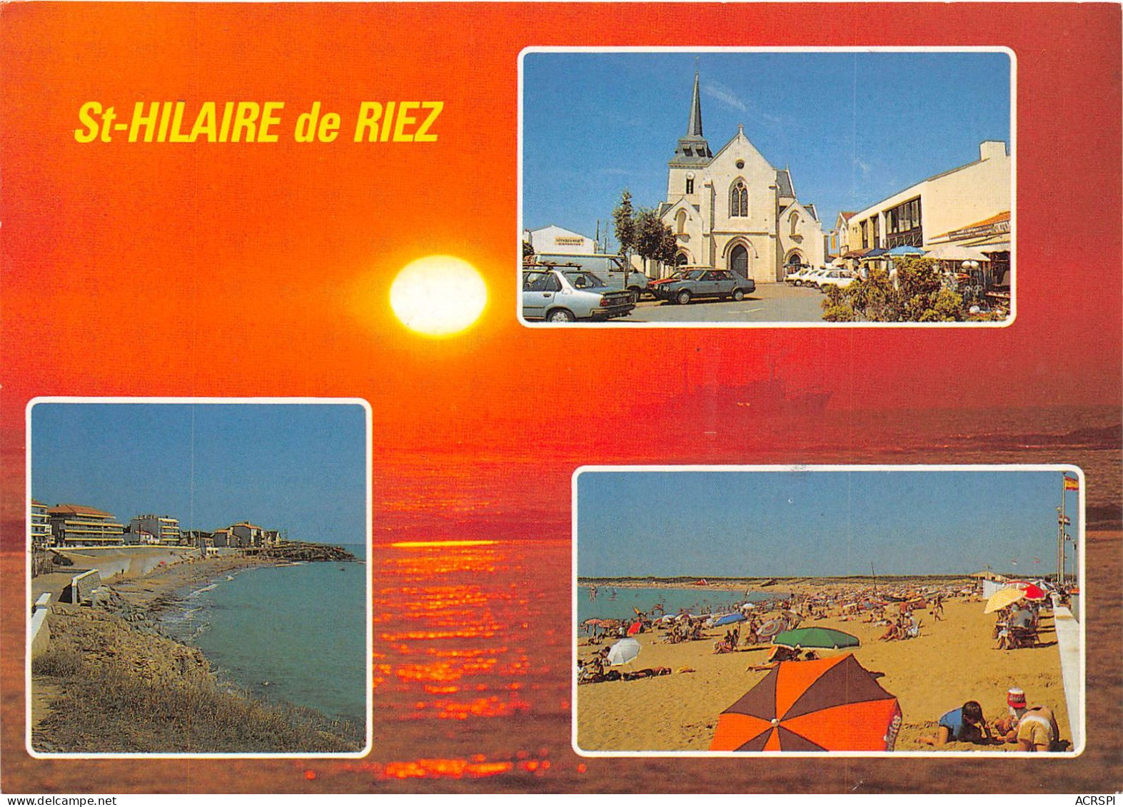 SAINT HILAIRE DE RIEZ La Place De L Eglise La Plage De Sion 22(scan Recto-verso) MA898 - Saint Hilaire De Riez