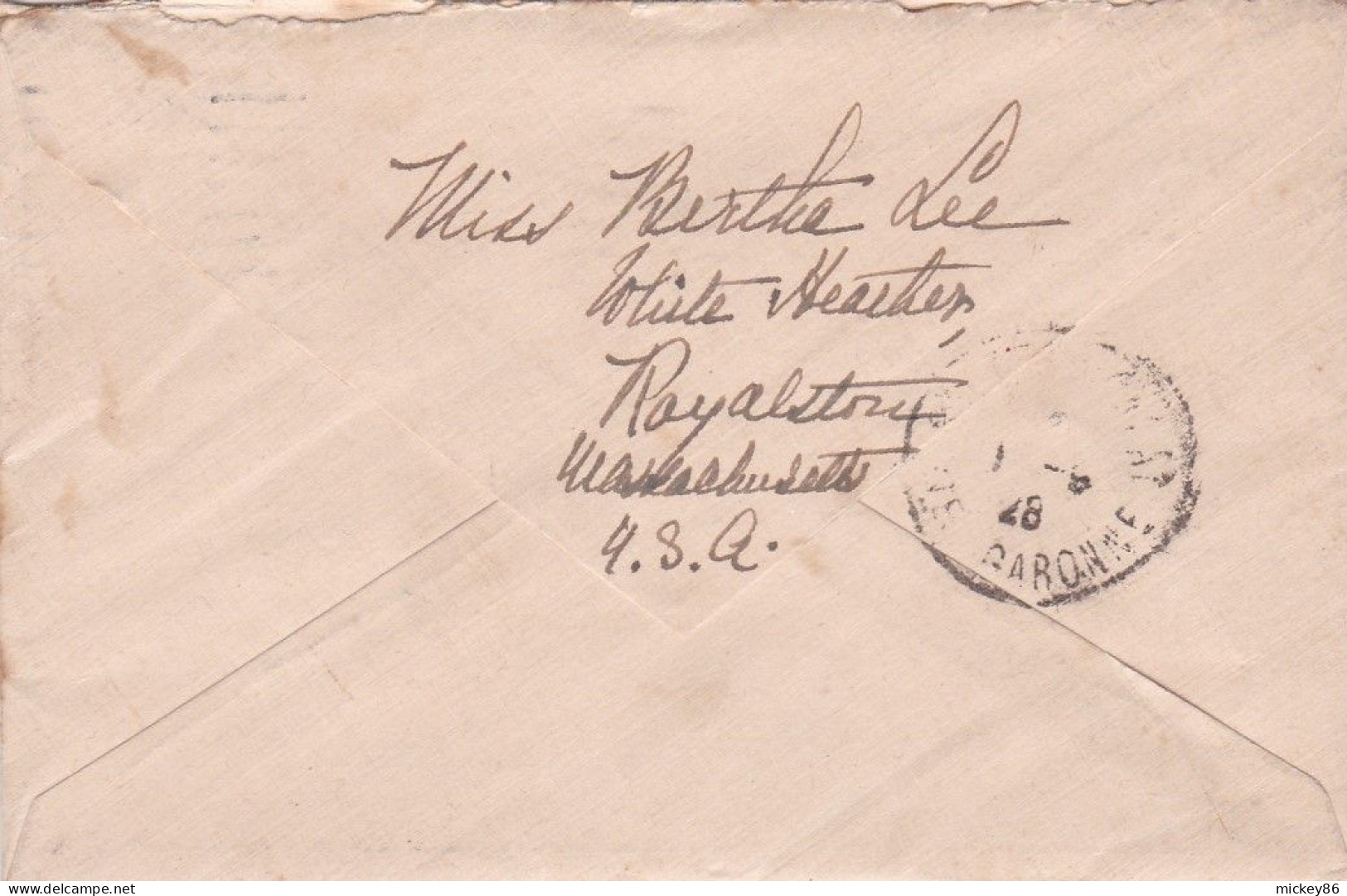 Etats-Unis --1928--lettre GLOUCESTER (Mass) Pour SALIES DU SALAT (France).timbre,cachet Mécanique Muet 18 OCT 1928 - Covers & Documents