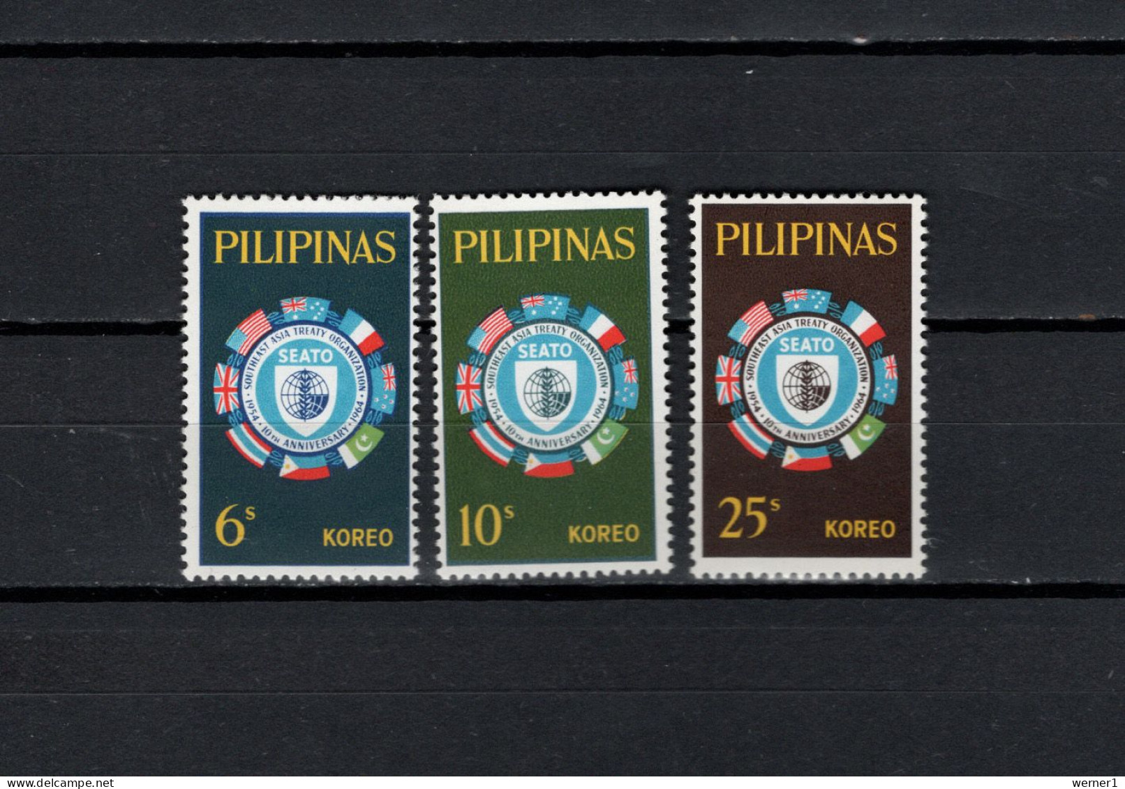 Philippines 1964 Space, SEATO 10th Anniversary Set Of 3 MNH - Asia