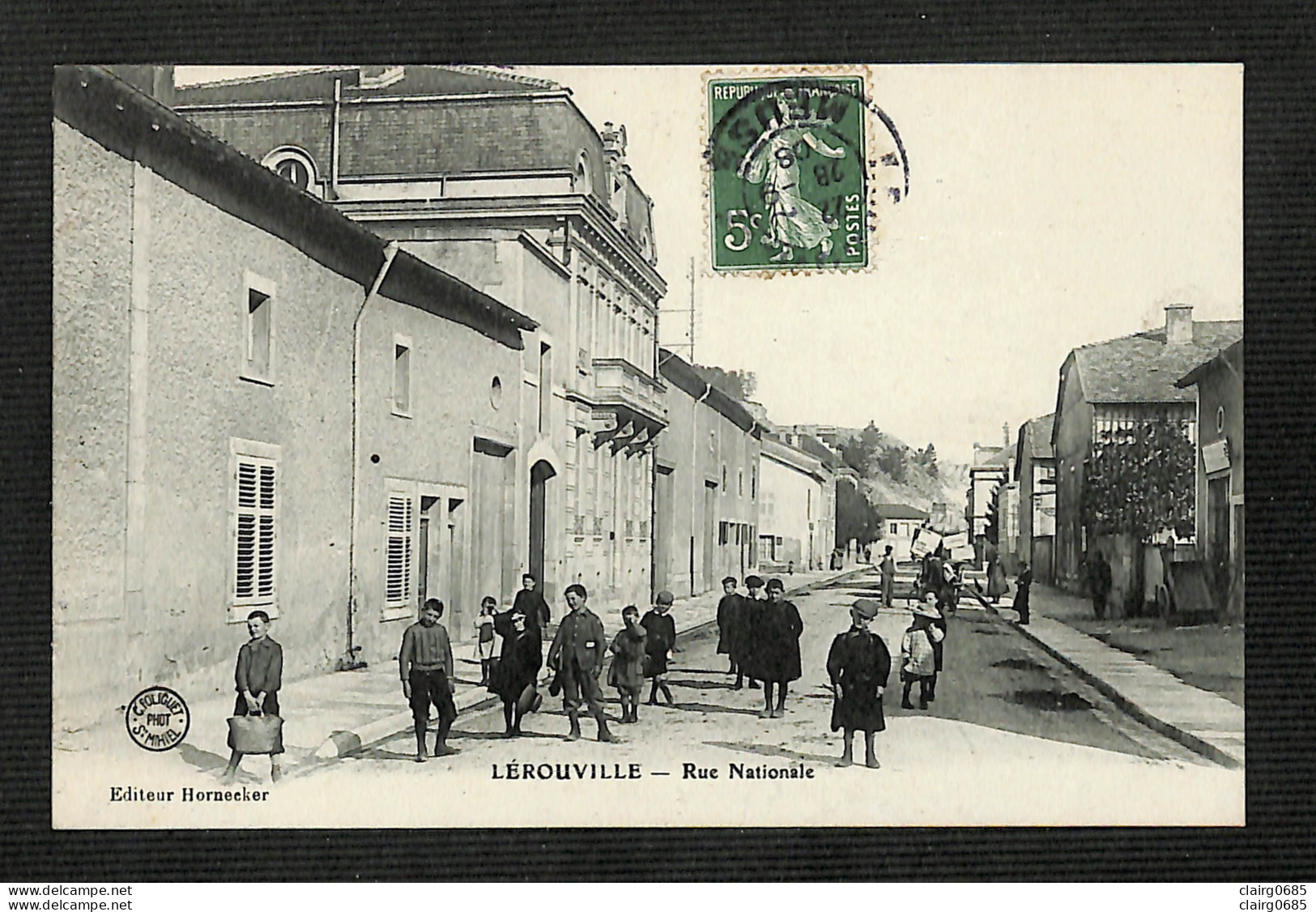 55 - LEROUVILLE - Rue Nationale - 1908 - RARE - Lerouville