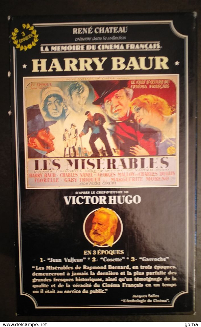 *Cofret De 3 Cassettes K7 VHS - LES MISERABLES De Harry Baur - Harry Baur, Charles Vanel, Charles Dullin - Klassiekers