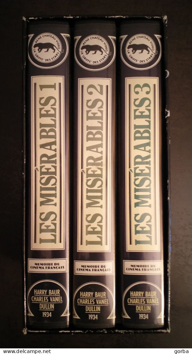 *Cofret De 3 Cassettes K7 VHS - LES MISERABLES De Harry Baur - Harry Baur, Charles Vanel, Charles Dullin - Classici