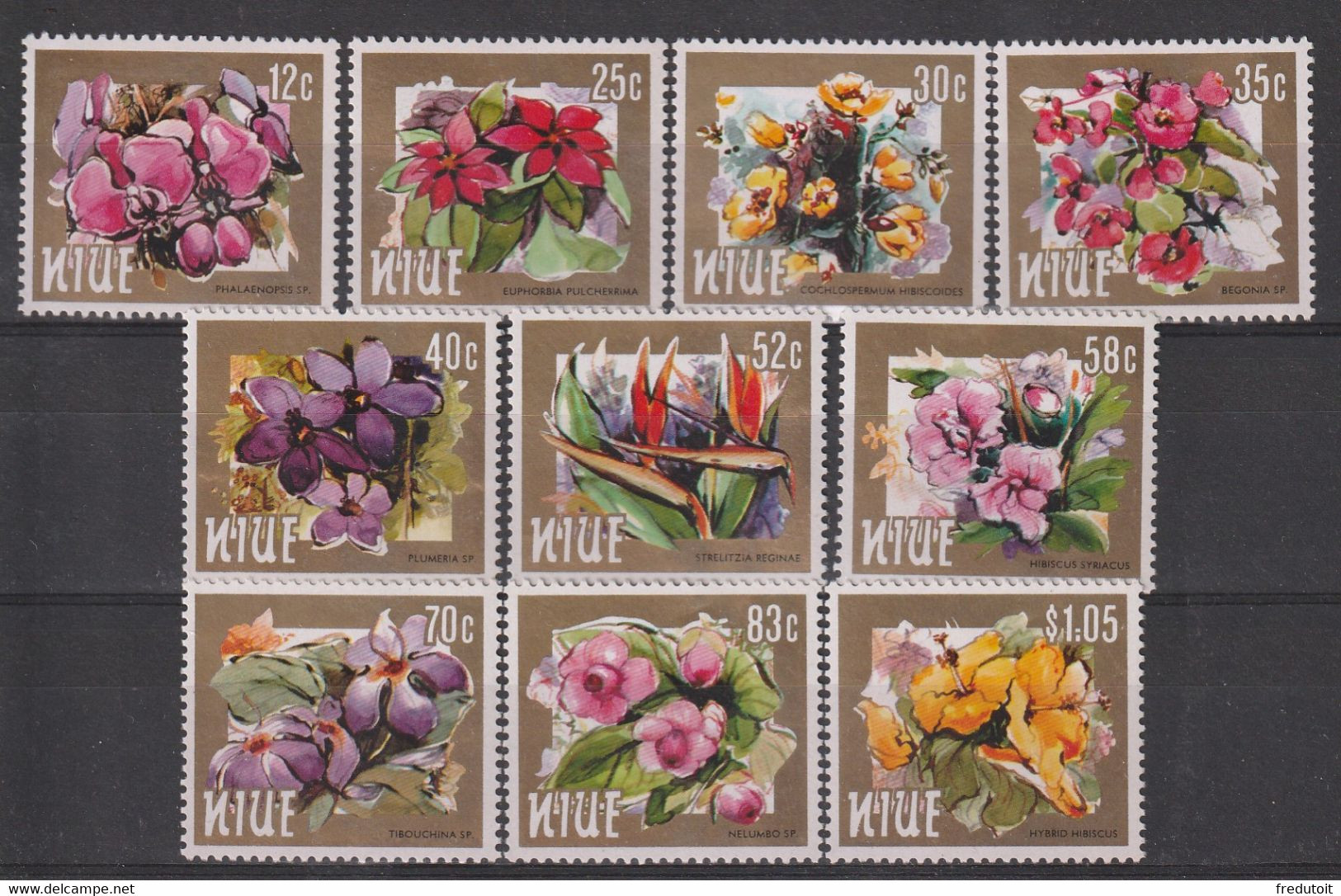 NIUE - N°424/33 ** (1984) Fleurs - Niue