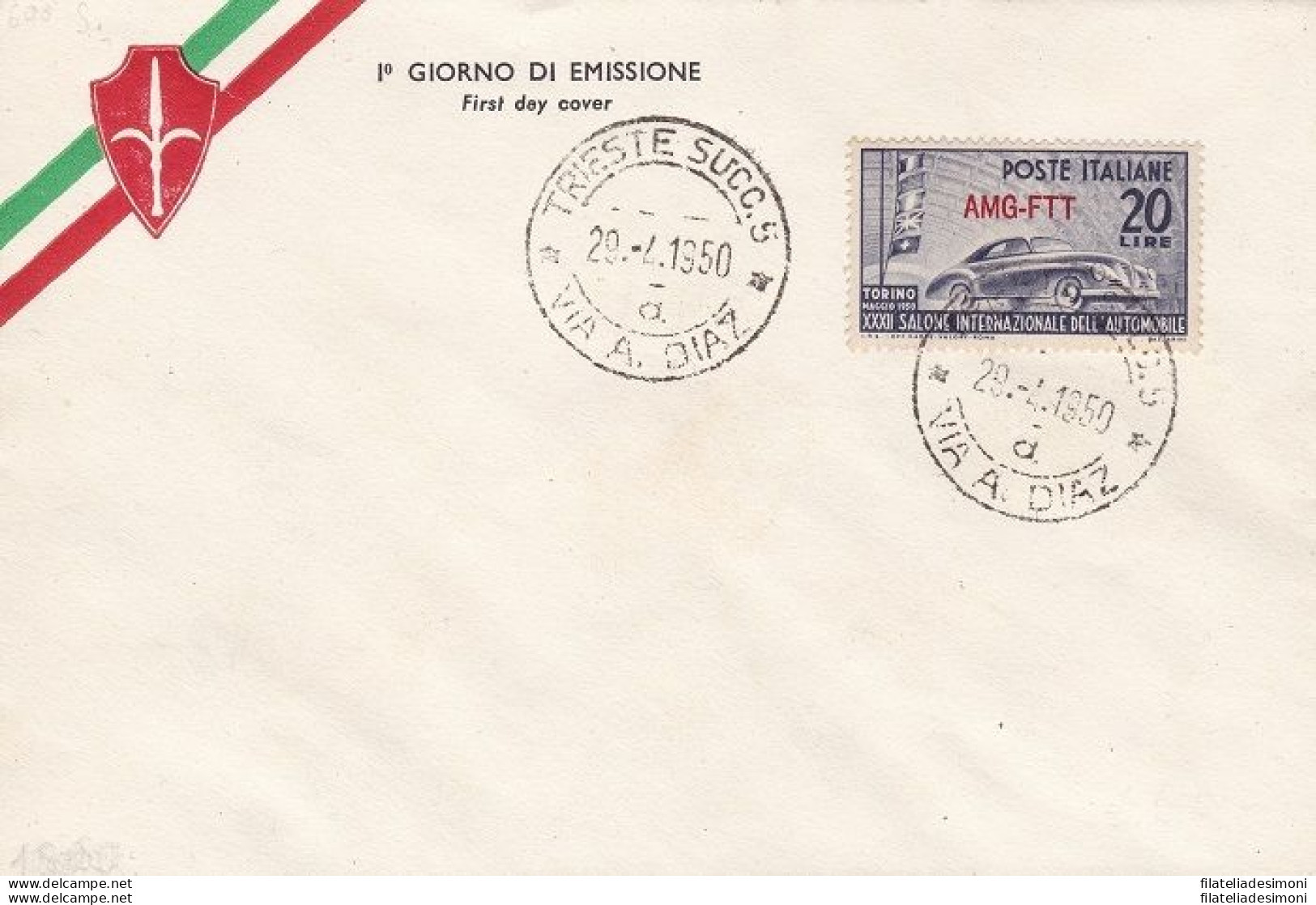 1950 TRIESTE A - N° 70 Su Busta Primo Giorno NON VIAGGIATA - Other & Unclassified