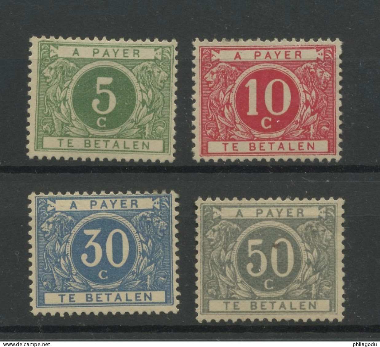 1916  Belgique,, Entre TX 12 Et TX 16*, Cote 415 €, En 2018. C'est Le Lion Renforcé, Le Bon Type - Briefmarken