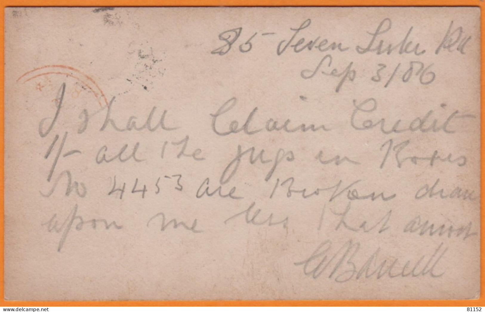 G.B.  Entier CPA   Half Penny   De  HOLLOWAY  Le  3 Sept 1886 - Stamped Stationery, Airletters & Aerogrammes