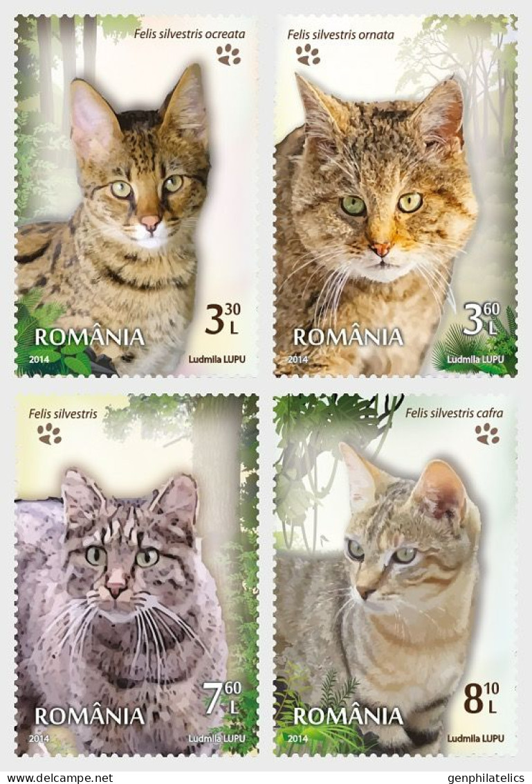 ROMANIA 2014 FAUNA Animals CATS - Fine Set MNH - Neufs