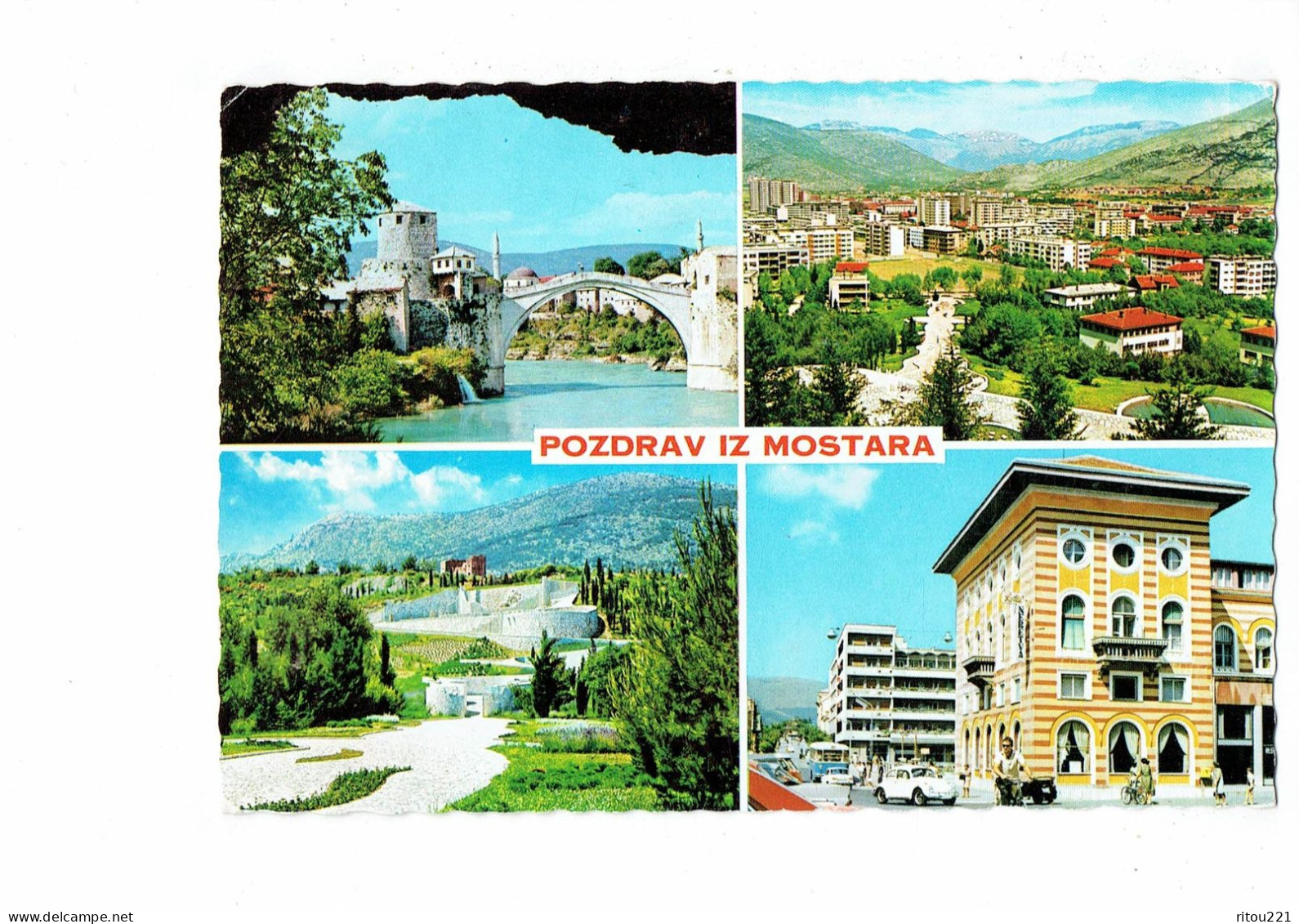 Cpm - Mostar Ville En Bosnie-Herzégovine - Multivues - Voiture Coccinelle WV - Immeuble - Bosnia Erzegovina