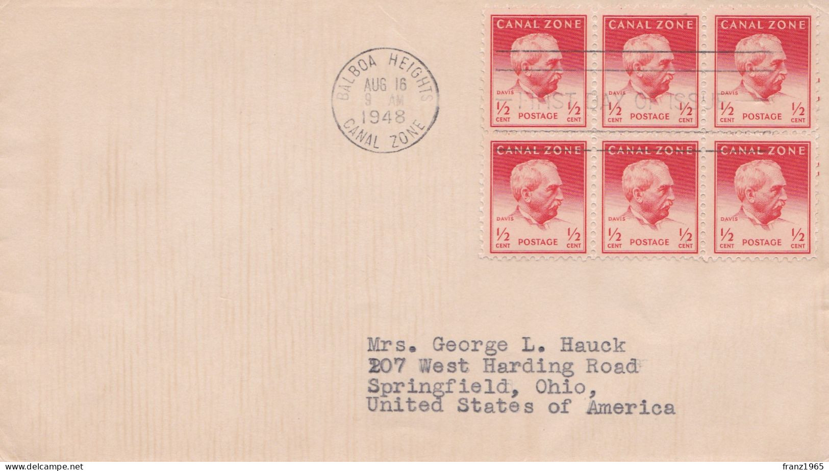 Davis - 1948 - FDC - Zona Del Canal