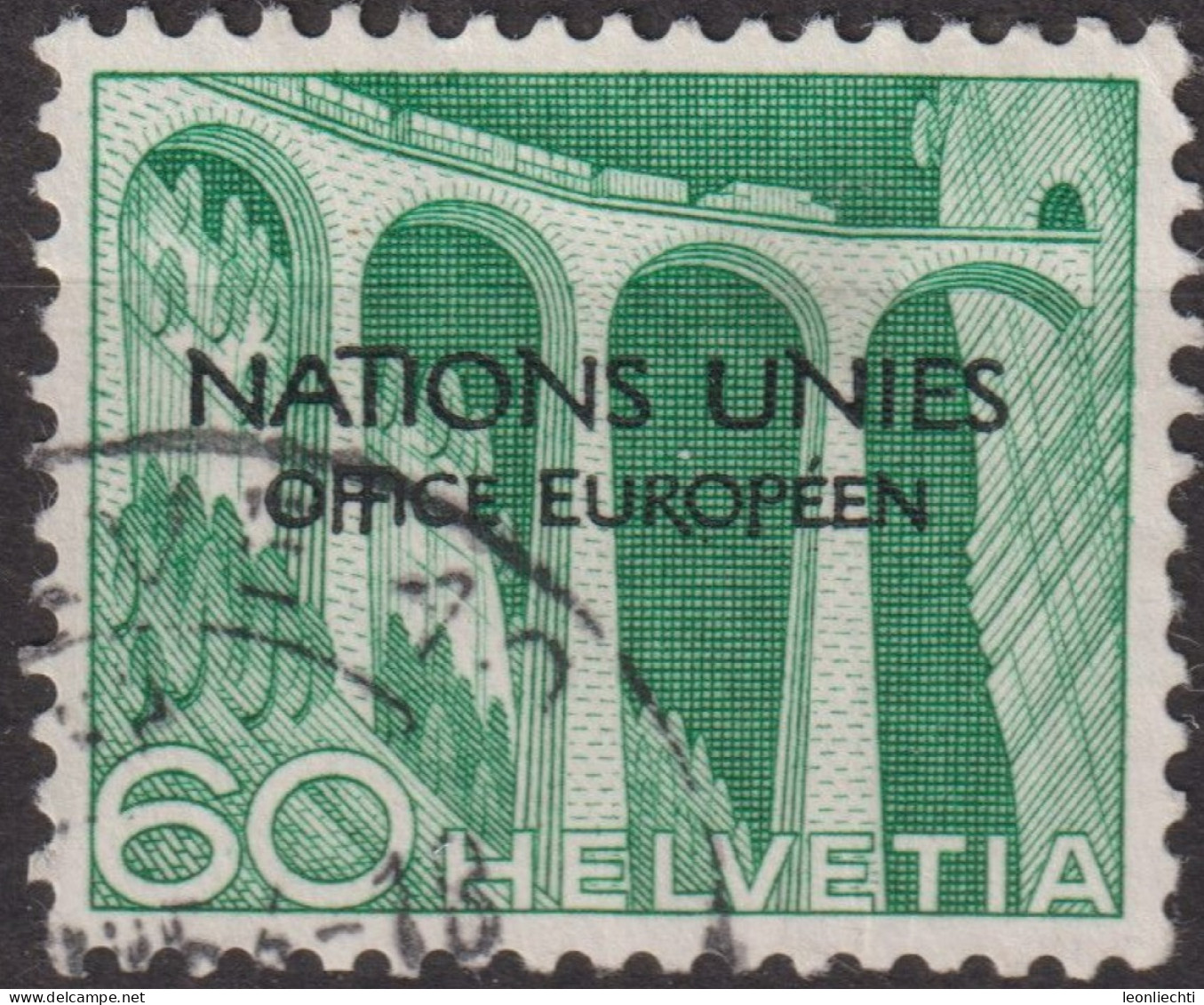 1950 CH / Dienstmarke ONU ° Mi:CH-ONU 10,  Yt:CH S305, Zum:CH-ONU 10, Bahnviadukt - Service